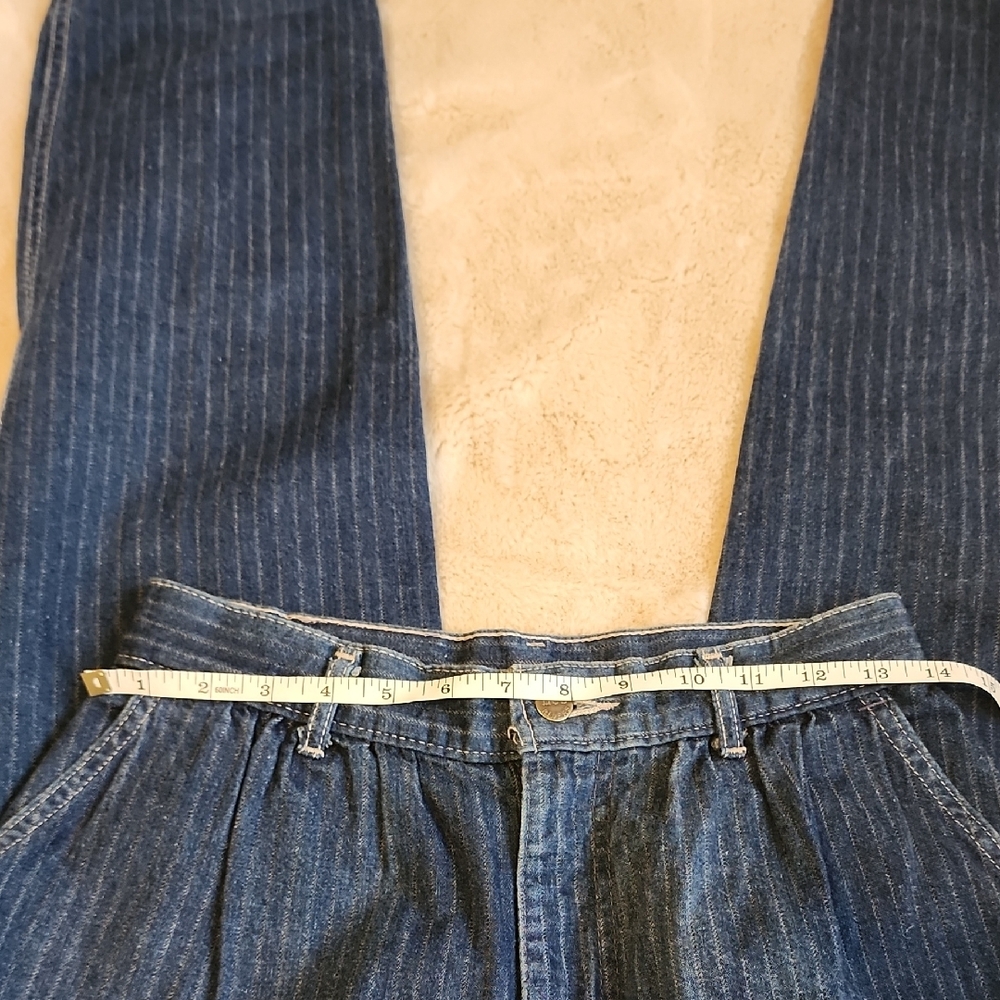 VINTAGE Lee Women's High Rise Blue Striped Jeans - Picture 10 of 10